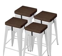 AddGrace Anti-Slip Bar Stool Cushions Square Set of 4 30X30X5cm Coffee