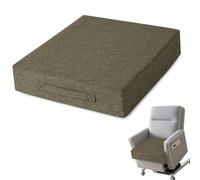 AddGrace Armchair Booster Cushion with Handle 50x50x10cm Khaki | 20"x20"x4", Easy to Carry and Use Anywhere, Stay in Place, Washable Cover, Texured, for Armchair Couch Sofa, Comfortable