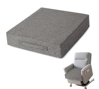 AddGrace Armchair Booster Cushion with Handle 50x50x10cm Light Grey | 20"x20"x4", Easy to Carry and Use Anywhere, Stay in Place, Washable Cover, Texured, for Armchair Couch Sofa, Comfortable