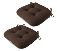 AddGrace Chair Cushions for Dining Chairs 18 ×18 Seat Cushion 2Pcs Coffee