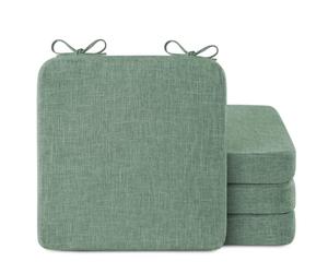 AddGrace Chair Cushions for Dining Chairs 4 Pack 16x16inch Sage Green