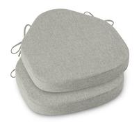 AddGrace Chair Cushions for Dining Chairs Set of 2 Windsor Kitchen Seat Cushions with Removable Textured Cover and Non Slip Bottom Indoor Seat Pads with Ties and Foam (16.5x15.5 Inches SilverGrey)