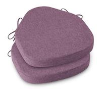 AddGrace Chair Cushions for Dining Chairs Set of 2 Windsor Kitchen Seat Cushions with Removable Textured Cover and Non Slip Bottom Indoor Seat Pads with Ties and Foam (16.5x15.5 Inches Purple)