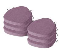 AddGrace Chair Cushions for Dining Chairs Set of 6 Windsor Kitchen Seat Cushions with Removable Textured Cover and Non Slip Bottom Indoor Seat Pads with Ties and Foam (16.5x15.5 Inches Purple)