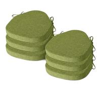 AddGrace Chair Cushions for Dining Chairs Set of 6 Windsor Kitchen Seat Cushions with Removable Textured Cover and Non Slip Bottom Indoor Seat Pads with Ties and Foam (16.5x15.5 Inches Green)