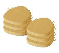 AddGrace Chair Cushions for Dining Chairs Set of 6 Windsor Kitchen Seat Cushions with Removable Textured Cover and Non Slip Bottom Indoor Seat Pads with Ties and Foam (16.5x15.5 Inches Yellow)