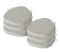 AddGrace Chair Cushions for Dining Chairs Set of 6 Windsor Kitchen Seat Cushions with Removable Textured Cover and Non Slip Bottom Indoor Seat Pads with Ties and Foam (16.5x15.5 Inches SilverGrey)