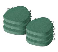 AddGrace Chair Cushions for Dining Chairs Set of 6 Windsor Kitchen Seat Cushions with Removable Textured Cover and Non Slip Bottom Indoor Seat Pads with Ties and Foam (16.5x15.5 Inches DarkGreen)