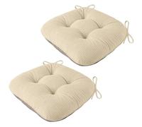 AddGrace Chair Cushions for Dining Chairs Soft Kitchen Seat Cushions 18" x 18" x 3" Non-Slip Seat Pads White Set of 2