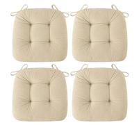 AddGrace Chair Cushions for Dining Chairs Soft Kitchen Seat Cushions 18" x 18" x 3" Non-Slip Seat Pads White Set of 4