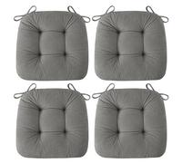 AddGrace Chair Cushions for Dining Chairs Soft Kitchen Seat Cushions 18" x 18" x 3" Non-Slip Seat Pads Grey Set of 4