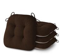 AddGrace Chair Cushions for Dining Chairs with Ties 43x40cm Set of 4 Dark Brown