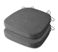 AddGrace Dining Chair Cushions Set of 2, D-Shape Seat Cushions for Dining Chairs with High-Resilience Foam, Durable Anti-Slip Kitchen Seat Pads 16"X16"X2"/41X41X5cm Dark Grey