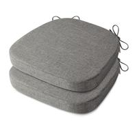 AddGrace Dining Chair Cushions Set of 2, D-Shape Seat Cushions for Dining Chairs with High-Resilience Foam, Durable Anti-Slip Kitchen Seat Pads 16"X16"X2"/41X41X5cm Light Grey