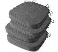 AddGrace Dining Chair Cushions Set of 4, D-Shape Seat Cushions for Dining Chairs with High-Resilience Foam, Durable Anti-Slip Kitchen Seat Pads 16"X16"X2"/41X41X5cm Dark Grey