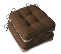 AddGrace Extra Thick Chair Cushions for Dining Chairs 40cm Set of 2 Coffee