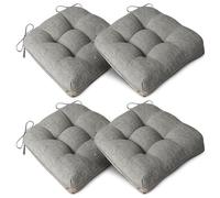 AddGrace Extra Thick Chair Cushions for Dining Chairs 40cm Set of 4 Grey