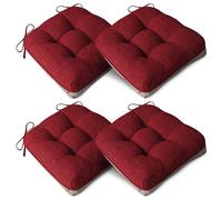 AddGrace Extra Thick Chair Cushions for Dining Chairs 40cm Set of 4 Red