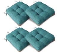 AddGrace Extra Thick Chair Cushions for Dining Chairs 40cm Set of 4 Retro Blue
