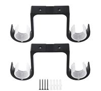AddGrace Heavy Duty Double Ceiling Curtain Rod Holders 2 Pack Black
