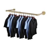 AddGrace Industrial Iron Garment Rack Wall Mounted Retail Display Rack - Gold