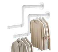 AddGrace Industrial Pipe Clothing Garment Rack White 34.5 Inch 2 Pack