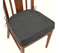 AddGrace Kitchen Chair Cushions Non-Slip Dining Chair Cushions with Machine Washable Cover Indoor D-Shaped Kitchen Seat Pads with Ties 16.5" x 16" x 2" Set of 1 Dark Grey