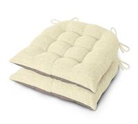 AddGrace Kitchen Chair Cushions Set of 2, Non-Slip, 46X42 cm, Cream