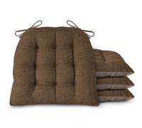 AddGrace Kitchen Chair Cushions Set of 4, Non-Slip, 46X42 cm, Brown