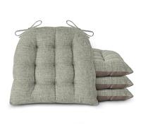 AddGrace Kitchen Chair Cushions Set of 4, Non-Slip, 46X42 cm, Light Grey