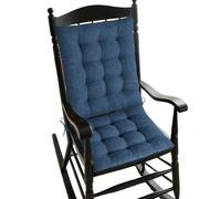 AddGrace Rocking Chair Cushions Indoor Tufted Cushions For Rocking Chairs with Ties Comfortable Textured Fabric Set of Seat & Back Cushion 53x43cm/43x43cm Navy