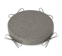 AddGrace Round Bar Stool Cushions with Ties Set of 1 Non Slip Seat Cushions 31x31cm Washable Chair Pads Removable Washable Cover Light Gray