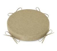 AddGrace Round Bar Stool Cushions with Ties Set of 1 Non Slip Seat Cushions 31x31cm Washable Chair Pads Removable Washable Cover Beige