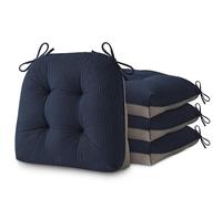 AddGrace Seat Cushions for Dining Chairs 46x42x8 cm Non-Slip Kitchen Chair Cushions Set of 4 Tufted Dining Seat Pads for Indoor Furniture and Restaurant Blue