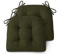 AddGrace Seat Cushions for Dining Chairs Set of 2,46x42x8cm Dark Green
