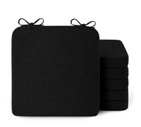 AddGrace Square Chair Cushions for Dining Chairs 6 Pack 16x16x2inch Black