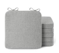 AddGrace Square Chair Cushions for Dining Chairs 6 Pack 16x16x2inch L Grey