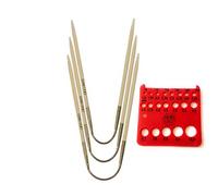 addi CrasyTrio Bamboo (Flexi-Flips) with Gold Cord (EU Version) (Set of 3) with Red Needle Gauge 9.5in (24cm) Size US 3 (3.25mm)