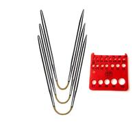 addi Crasytrio (Flexi-Flips) with Gold Cord (EU Version) (Set of 3) with Red Needle Gauge 8.3in (21cm) Size US 4 (3.5mm)