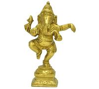 Addi Ganesh, Metal, Brown, 4" Dancing