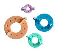 Addi Moon Pompom Ring Set - 1pc in Blue, Orange, and Green