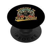 Addicted To Fast Boats Drag Boat Racing Speedboat Hydroplane PopSockets Adhesive PopGrip