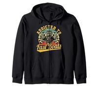 Addicted To Fast Boats Drag Boat Racing Speedboat Hydroplane Zip Hoodie