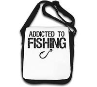 Addicted to Fishing Fishing Pole Hook Shoulder Bag White