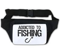 Addicted to Fishing Fishing Pole Hook Waist Bag Fanny Pack White