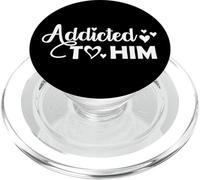 ADDICTED TO HIM Matching Couples Valentines Day Him & Her PopSockets PopGrip for MagSafe