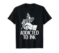 Addicted to Ink Tattoo Lover Tattoo Artist T-Shirt, Men, Black, Medium