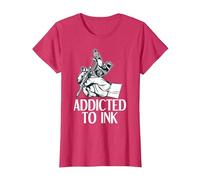 Addicted to Ink Tattoo Lover Tattoo Artist T-Shirt, Women, Red Heather, Large