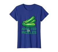 Addicted to Pickles Cucumber Pickle Lover Vegetarian Pickle T-Shirt, Women, Royal Blue, Large