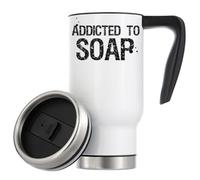 Addicted to Soap Washing Up Graphic Vacuum Insulated Thermal Travel Coffee Mug 480ml White